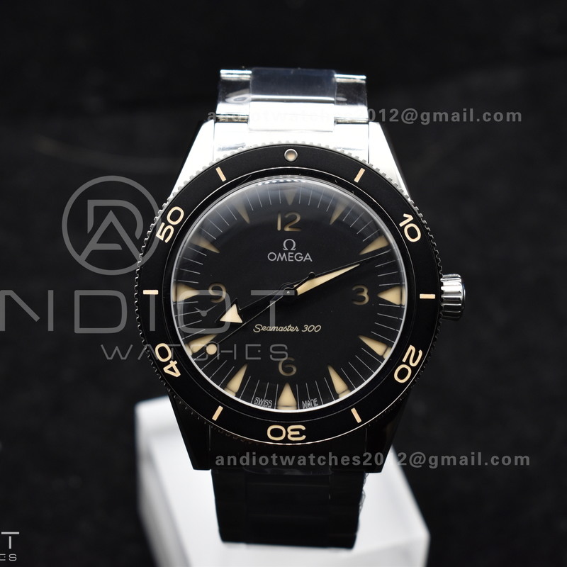Seamaster 300 Heritage VSF 1:1 Best Edition Black Dial on SS Bracelet A8912 Super Clone